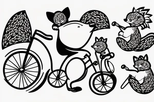 Hedgehog riding a bicycle tattoo idea