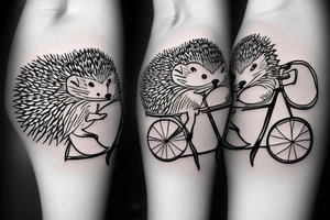 Hedgehog riding a bicycle tattoo idea