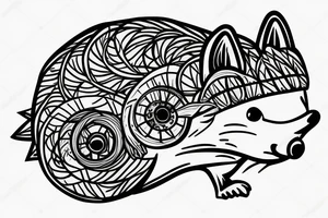 Hedgehog riding a bicycle tattoo idea