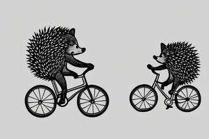 Hedgehog riding a bicycle tattoo idea