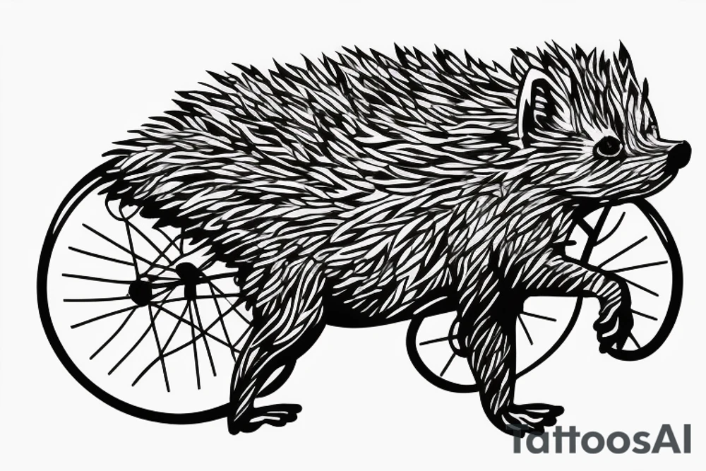 Hedgehog riding a bicycle tattoo idea