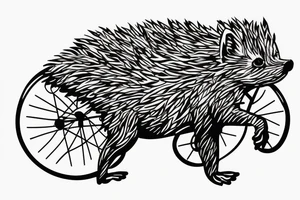 Hedgehog riding a bicycle tattoo idea