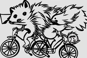 Hedgehog riding a bicycle tattoo idea