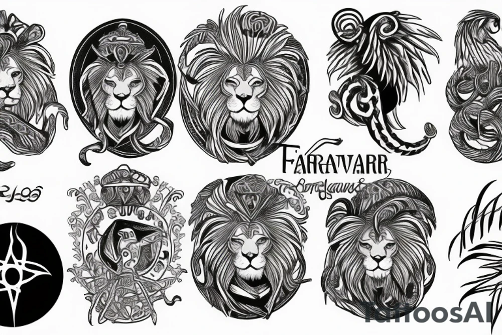 faravahar 
Scorpio
music 
lion tattoo idea