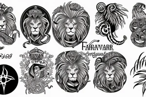 faravahar 
Scorpio
music 
lion tattoo idea