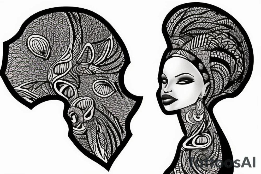 African queen tattoo idea
