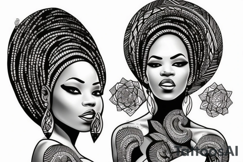 African queen tattoo idea