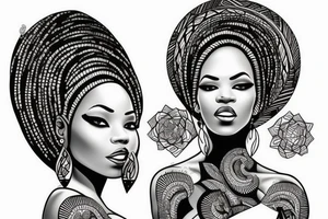 African queen tattoo idea