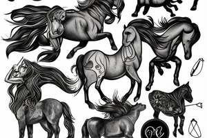 Centaur with sun rays tattoo idea