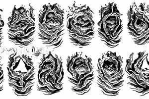 Mountain with rising sun tattoo idea