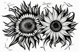 Sunflower with “lost” written under tattoo idea