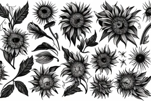 Withered sunflower tattoo idea