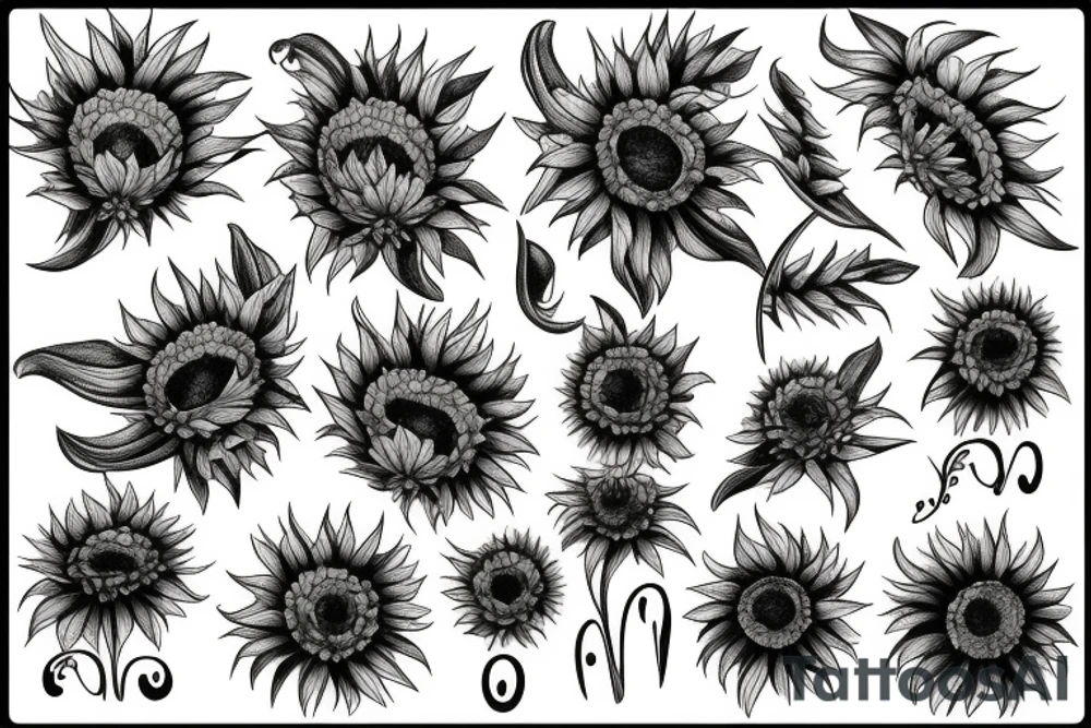 Withered sunflower tattoo idea