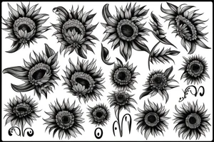 Withered sunflower tattoo idea