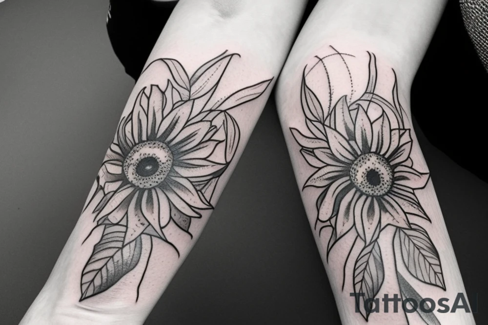 Withered sunflower tattoo idea