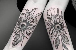 Withered sunflower tattoo idea
