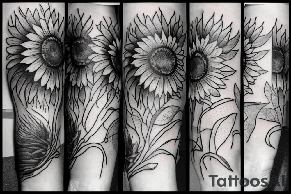Withered sunflower tattoo idea