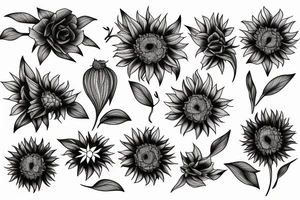 Withered sunflower tattoo idea