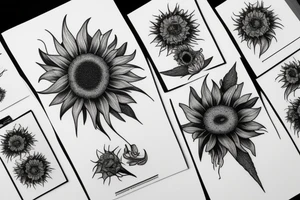 Withered sunflower tattoo idea