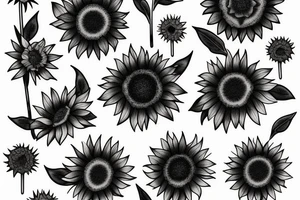 Dying sunflower tattoo idea