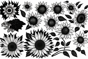 Dying sunflower tattoo idea