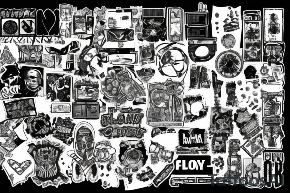 Punk patchwork tattoo idea