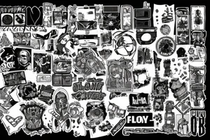Punk patchwork tattoo idea
