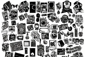 Punk patchwork tattoo idea