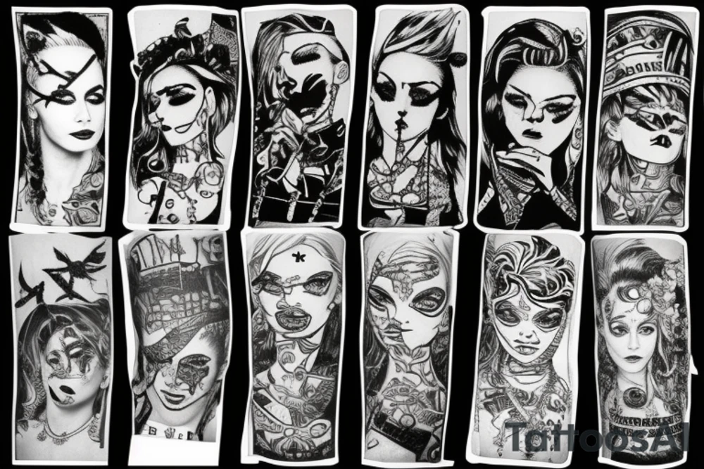 Punk patchwork tattoo idea