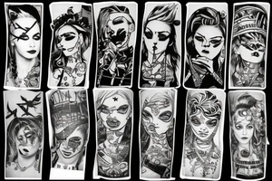 Punk patchwork tattoo idea