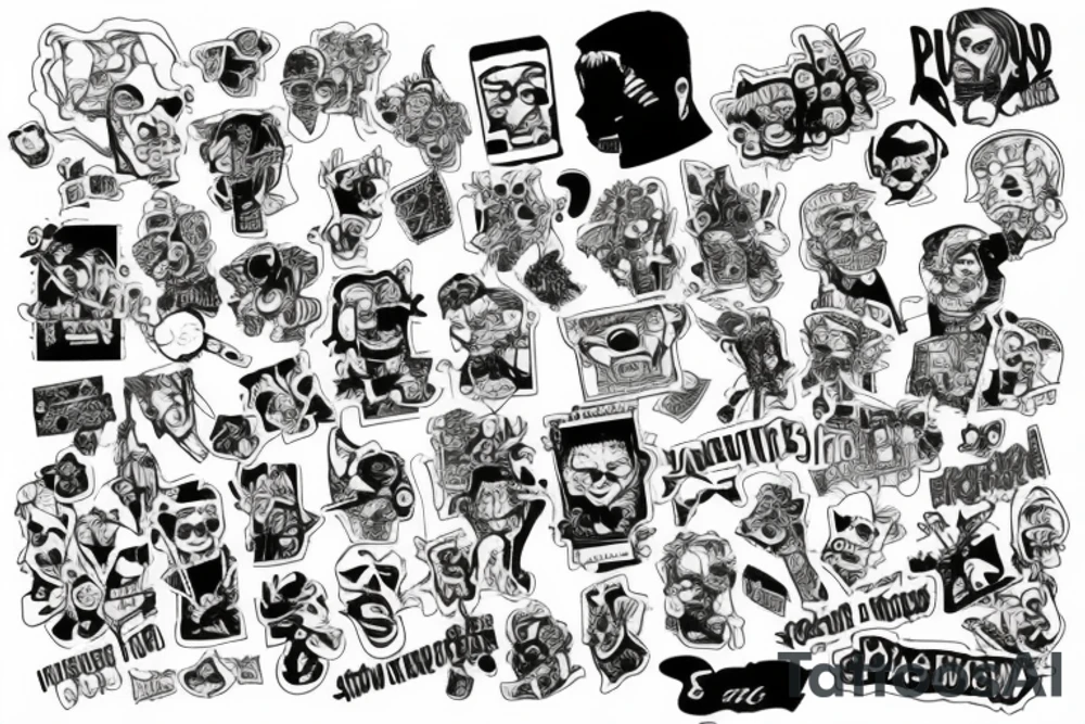 Punk patchwork tattoo idea