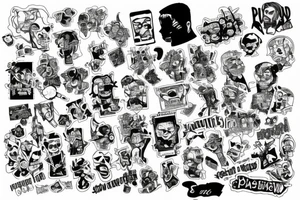 Punk patchwork tattoo idea