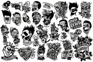 Punk patchwork tattoo idea