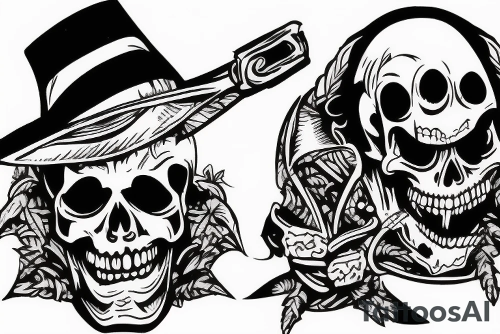 Indiana Jones skeleton swinging on his whip tattoo idea