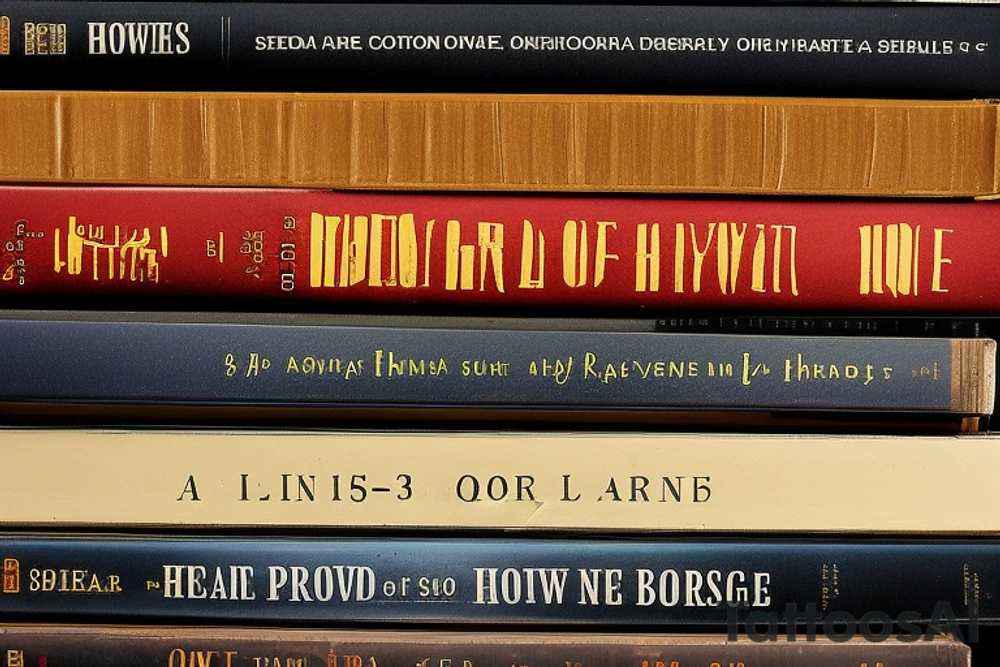 three books piled up on top of each other. an owl on top of the three books. Each book's spine faces the viewer. Each spine, instead of a title, has a date. The following dates are September 8, 1994; September 12, 2005;August 24, 2007. 
Add fine line florals surrounding the image. tattoo idea