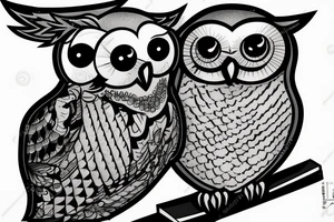 owl resting on books tattoo idea