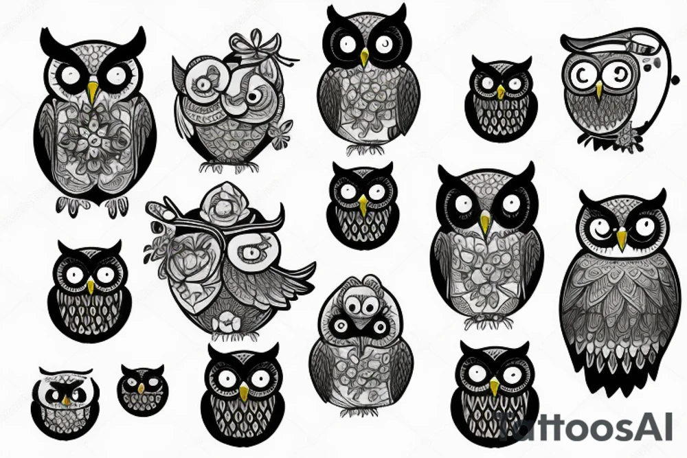 owl reading tattoo idea
