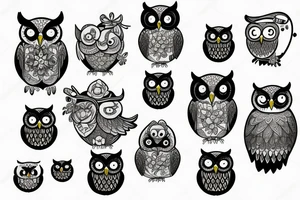 owl reading tattoo idea
