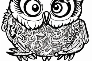 owl reading tattoo idea
