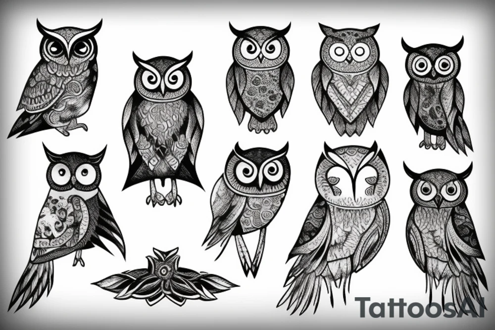 owl reading tattoo idea