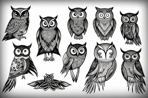 owl reading tattoo idea