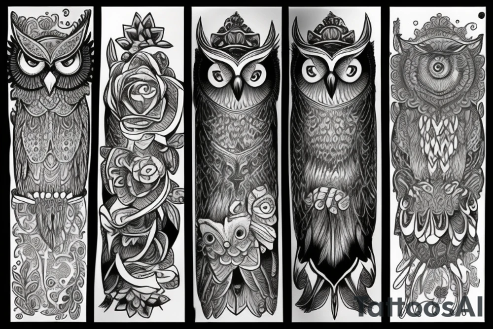 owl reading tattoo idea