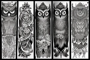 owl reading tattoo idea