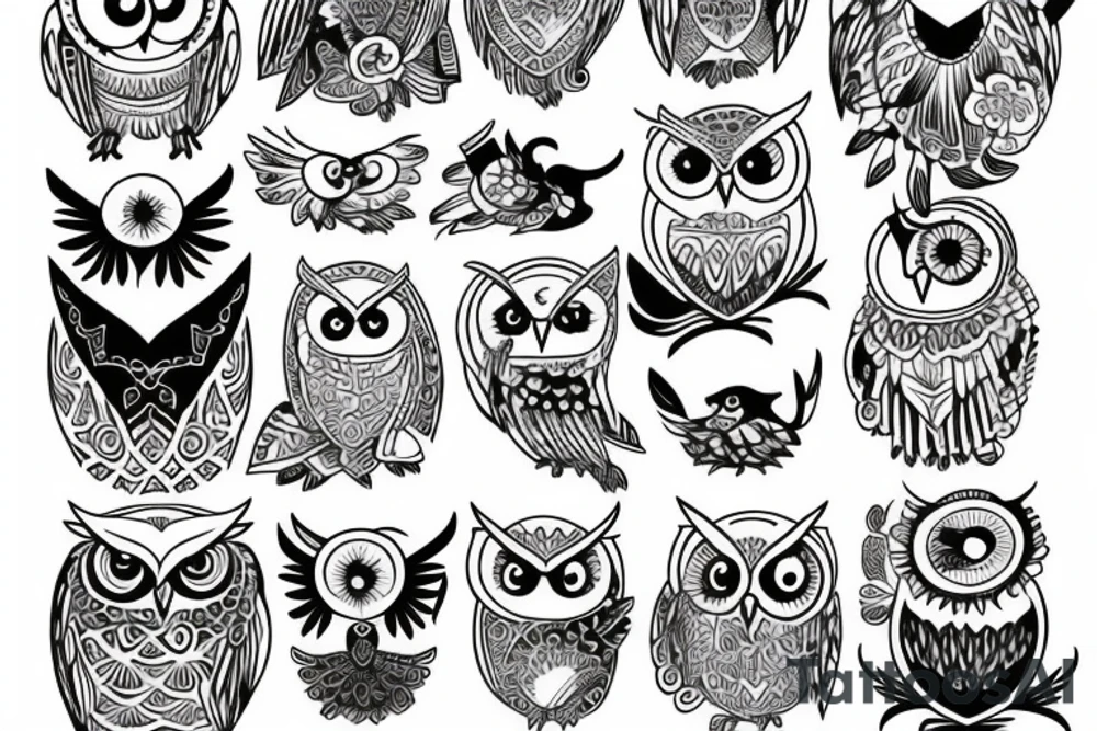 owl reading tattoo idea