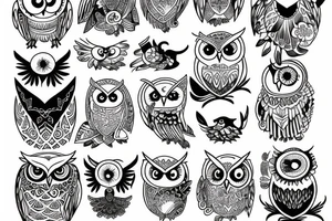 owl reading tattoo idea