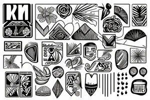Minimimalistic fine line tattoo
Hawaii themed
Rectangle shaped tattoo idea