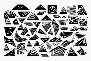 Minimimalistic fine line tattoo
Hawaii themed mountains
Rectangle shaped tattoo idea