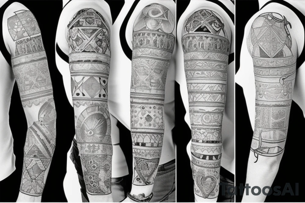 Create a sleeve with patchwork tattoos tattoo idea