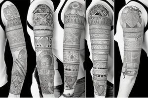 Create a sleeve with patchwork tattoos tattoo idea