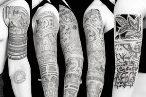 Create a sleeve with patchwork tattoos tattoo idea